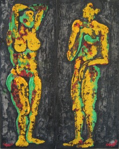 "Man & Woman" 28x35cm, Technique mixed on cardboard, 2007 (Alfredo Laporta)